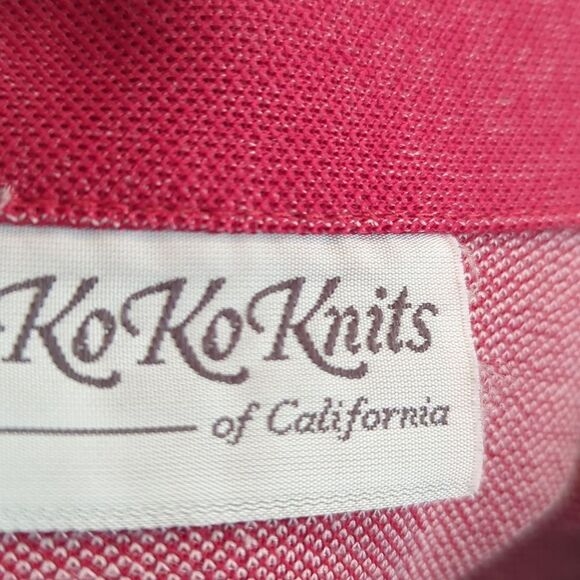 Vintage KoKo Knits of California red jacket with white stitching - Picture 2 of 6